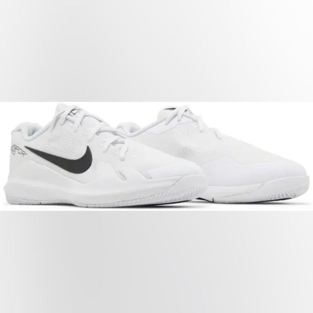 Nike Kids Court Vapor Pro GS 'White Black' Sneakers Size 2.5 Y US
